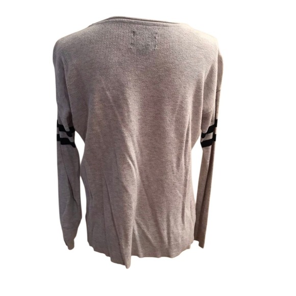American Eagle Outfitters Soft Knit Sweater Striped Sleeve Gray Small - Picture 4 of 4